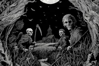 draw horror and dark fantasy illustrations