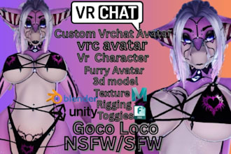 furry vrchat avatar commission 3d furry nsfw avatar nsfw 3d model vr character