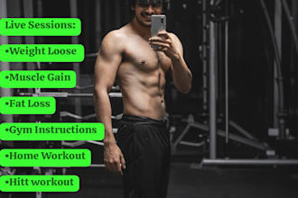 be your virtual online personal trainer in live sessions