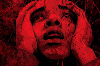 draw bloody horror illustration