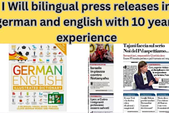bilingual press releases in german and english spain US