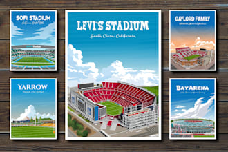 make sport stadium illustration football, cricket, rugby