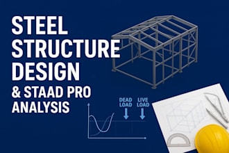 design and analysis steel structure with load calculation with staad pro