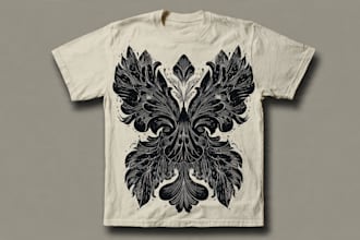 make a linocut tshirt design for brands