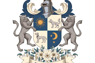 draw a personalized heraldry coat of arms from scratch