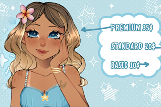 create a cute soft portrait in pastel style