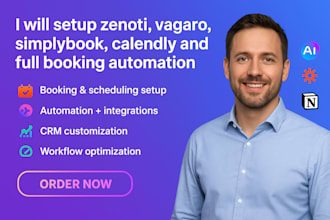 setup zenoti, vagaro, simplybook, calendly, zapier and full booking automation