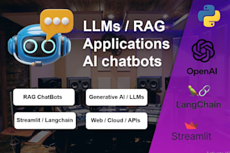 build custom chatbot, rag application, generative ai projects, langchain and llm