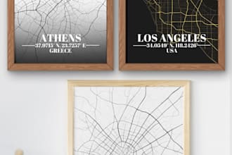 design posters of your city map