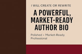 create or rewrite a powerful and market ready author bio