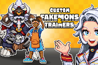 create custom fakemon pixel art character design for games