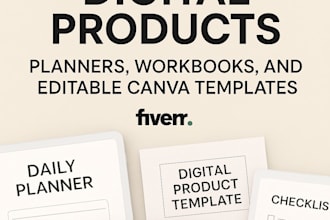 create premium digital products, planners and editable canva templets