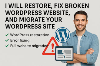 migrate wordpress website restore and fix broken wordpress website