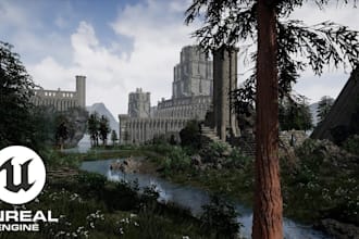 do unreal engine game, realistic 3d game environment terrain game map game world