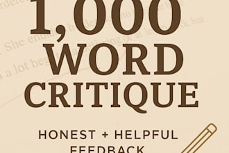 critique the first 1,000 words of your book
