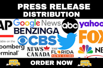 do press release distribution and submit press release to 450 media outlets