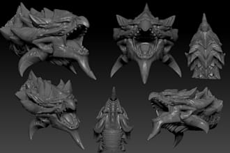do realistic 3d creature modeling,zbrush creature sculpt,3d creature anatomy,stl