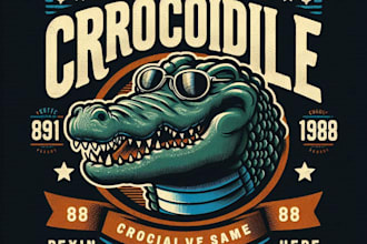 do high quality vintage crocodile mascot logo with t shirt design