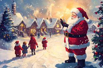 draw unique christmas illustration