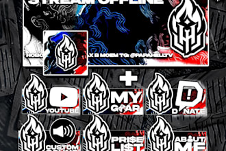 design a professional twitch banner and overlays