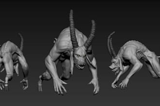 sculpt creepy 3d character in zbrush,3d creature,alien,3d animal anatomy,monster