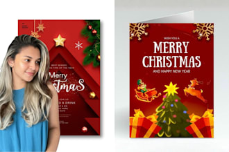 unique christmas cards and festive greeting and social media designs