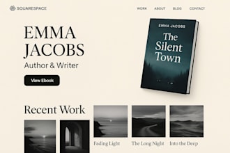 design squarespace author ebook website landing page portfolio site