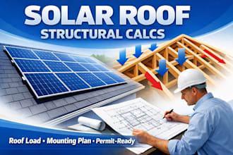 solar roof structural load calculations  mounting plan  permit