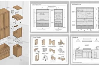 create furniture designs, woodwork plans, custom millwork, and casework drawings