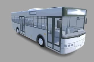 do 3d bus model, truck, bus modelling, 3d bus