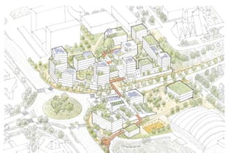 draw 3d landscape, urban high rise building, cityscape, rv park, citadel layout