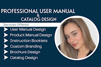 design user manual, user guide, product manual, catalog and brochure design