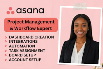 setup an asana workspace, automations, project manager asana, virtual assistant