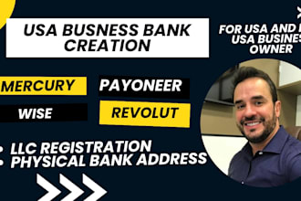 usa business bank creation wise, payoneer, stripe, mercury and address for llc