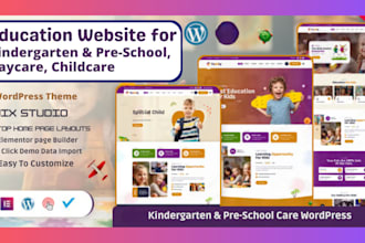 design daycare, kindergarten, preschool website on wix, wordpress, squarespace