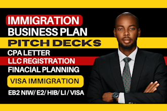 write professional immigration business plan for startup, eb2, e2, and l1 visas