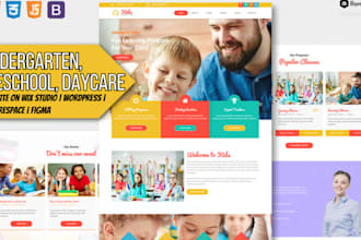 create kindergarten, preschool, daycare website on wix, wordpres, squarespace