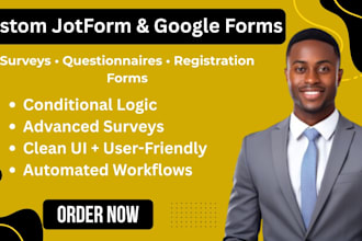 build custom jotform and google forms with conditional logic and surveys