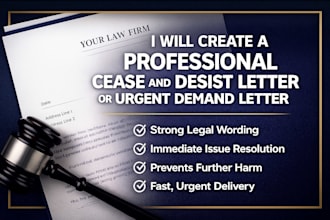 write a professional cease and desist or demand letter