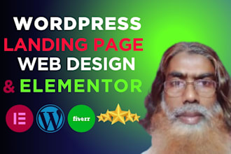 create modern responsive landing page with wordpress elementor