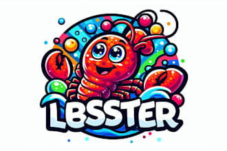 make lobster mascot logo design without any copyright concept