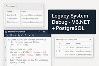 fix maintain and debug your legacy vb net and postgresql system
