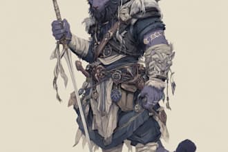 draw dnd character art and dnd character art