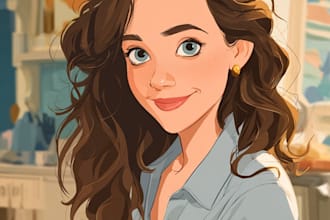 design cute disney cartoon portrait