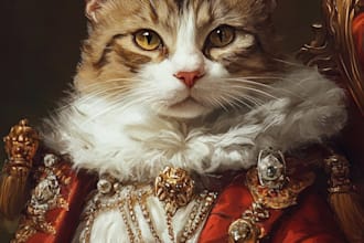 do a custom pet portrait, dog portrait, cat portrait