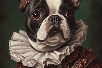 draw custom pet portrait or pet illustration