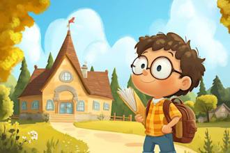 draw digital watercolor children book illustration