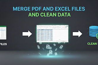 merge PDF and excel files and clean data