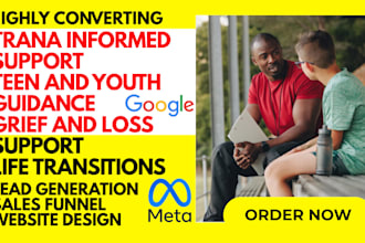 generate trauma informed support teen youth  leads and build wordpress website