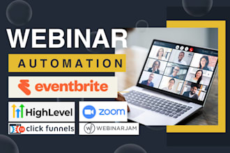 setup webinar funnel automation with eventbrite integration, SMS email workflow